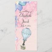 Warm Luchtballonhuwelijk Programmakaart (Voorkant)