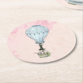 Warm Luchtballonhuwelijk Ronde Kartonnen Onderzetter (Gebogen)