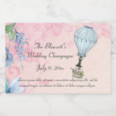  Warm Luchtballonhuwelijk Sparkling Wijnetiket (Enkel label)