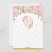 Warm luchtballonroze Floral Baptisme Christening i Kaart (Achterkant)