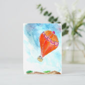 Warm luchtballonschip briefkaart (Staand voorkant)
