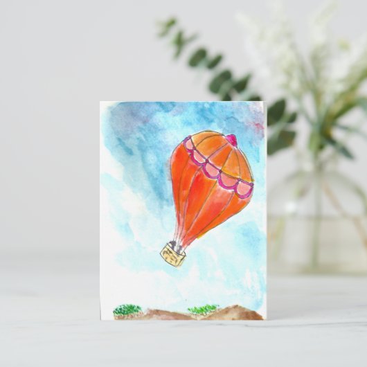 Warm luchtballonschip briefkaart (Staand voorkant)