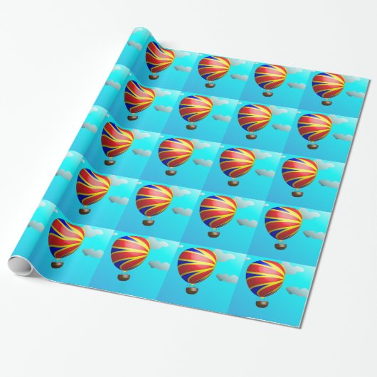Warm luchtballonschip cadeaupapier (Uitgerold)