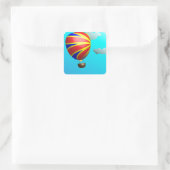 Warm luchtballonschip vierkante sticker (Tas)