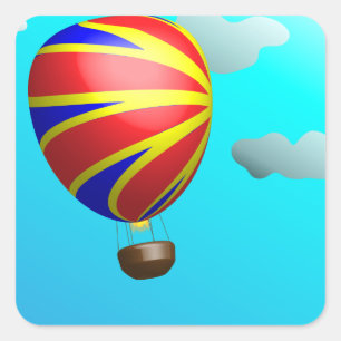 Warm luchtballonschip vierkante sticker