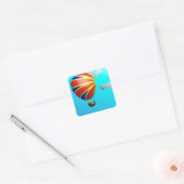 Warm luchtballonschip vierkante sticker (Envelop)