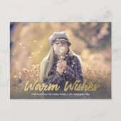Warm maakt Gold Script Horizontal Holiday Foto Briefkaart (Voorkant)