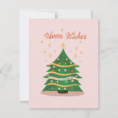 Warm maakt pastel roze achterste kerstboomklep notitiekaartje (Voorkant)