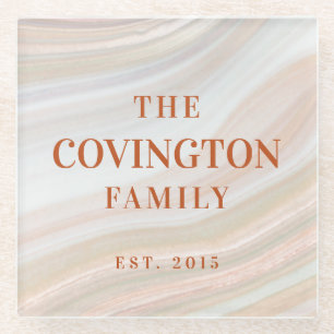 Warm Marble Geode Glazen Onderzetter