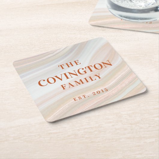 Warm Marble Geode Kartonnen Onderzetters (Schuin)