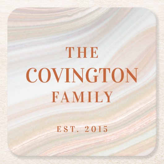 Warm Marble Geode Kartonnen Onderzetters (Voorkant)