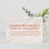 Warm Marble Geode Wedding Kaart (Staand voorkant)