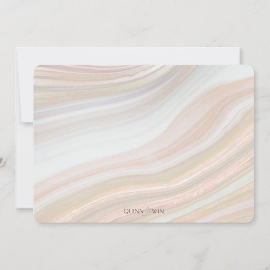 Warm Marble Geode Wedding Kaart (Achterkant)