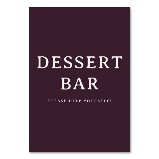 Warm Marokkaans Serif Dessert Bar Bord Kaart (Voorkant)