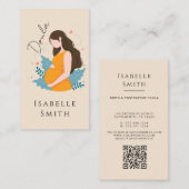 Warm Maternity Care Illustration Identity Design Contactkaartje (Voorkant / Achterkant)
