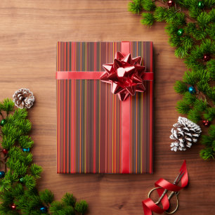 Warm Meerkleurig - Trendy Stijl - Streeppatroon  Cadeaupapier