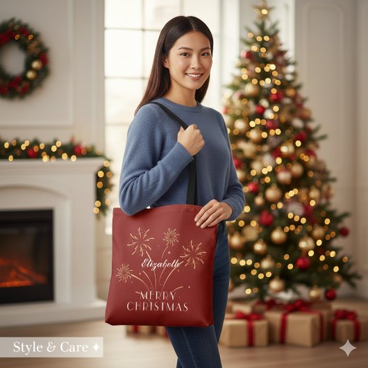 Warm Merry Christmas Decorative Holiday Tote Bag