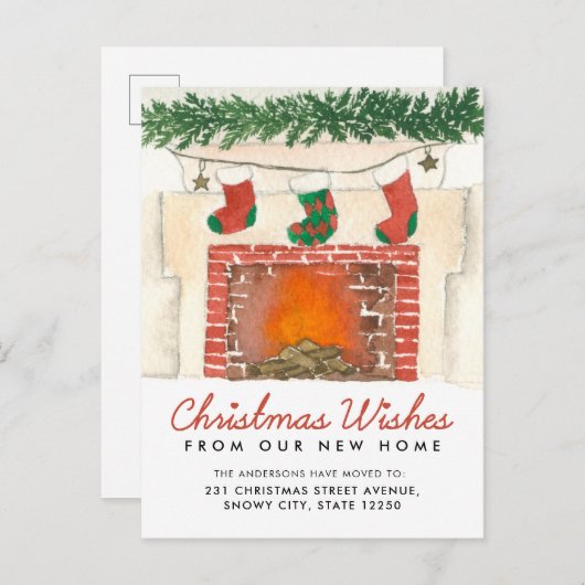 Warm met kerstaven Vakantievakantie Aankondigingskaart (Voorkant / Achterkant)