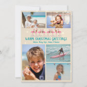 Warm met kerstgraten Flamingos Foto Collage Feestdagenkaart (Voorkant)