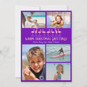 Warm met kerstgraten Flamingos Foto Collage Feestdagenkaart (Voorkant)