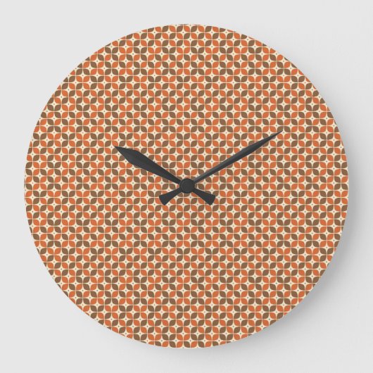 Warm Mid-Century Retro Boemerang Atoom- Grote Klok (Voorkant)