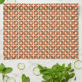 Warm Mid-Century Retro Boemerang Atoom- Theedoek (Gevouwen)