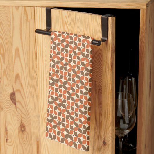 Warm Mid-Century Retro Boemerang Atoom- Theedoek (Derde Gevouwen)