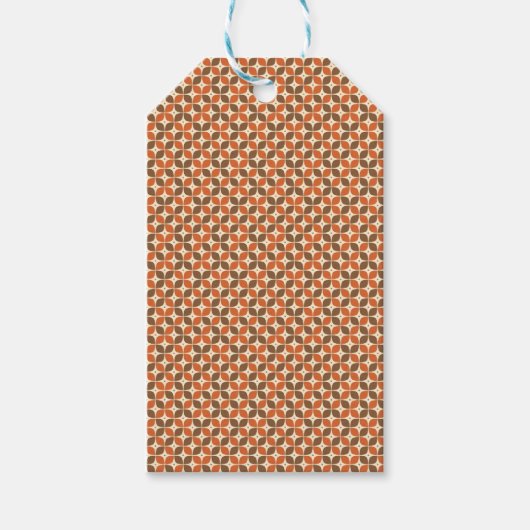 Warm Mid-Century Retro Boemerang Atoomstijl Cadeaulabel (Voorkant)