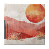 Warm minimalistisch - Abstract Boho woestijnlandsc Tegeltje (Voorkant)