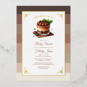 Warm Mocha Mousse Baby shower Folie Uitnodiging (Voorkant)