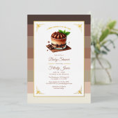 Warm Mocha Mousse Baby shower Folie Uitnodiging (Staand Voorkant)