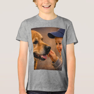 Warm Moments Boy and Dog – Youth Tri‑Blend T‑Shirt Tri-Blend Shirt