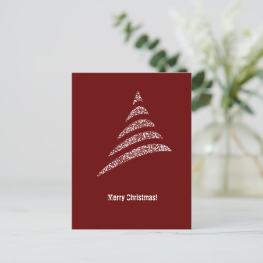 Warm Monochrome Corporate QR Code kerstboom Briefkaart (Staand voorkant)