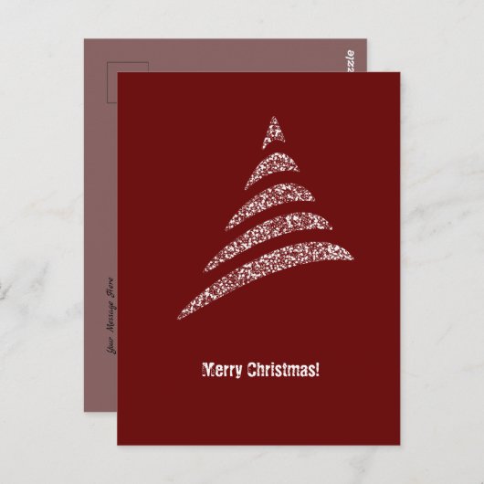 Warm Monochrome Corporate QR Code kerstboom Briefkaart (Voorkant / Achterkant)