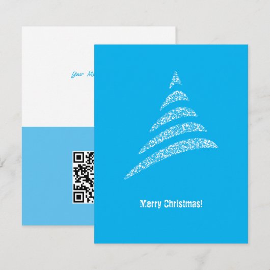 Warm Monochrome Corporate QR Code kerstboom Feestdagenkaart (Voorkant / Achterkant)