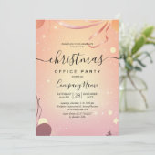 Warm Mood en Roze Kerst Kantoor Party Kaart (Staand voorkant)