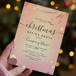 Warm Mood en Roze Kerst Kantoor Party Kaart