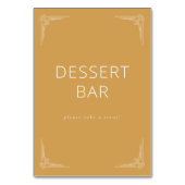 Warm Mosterd Gele Dessertbar Bord Kaart (Achterkant)