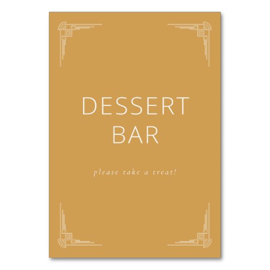Warm Mosterd Gele Dessertbar Bord Kaart (Voorkant)
