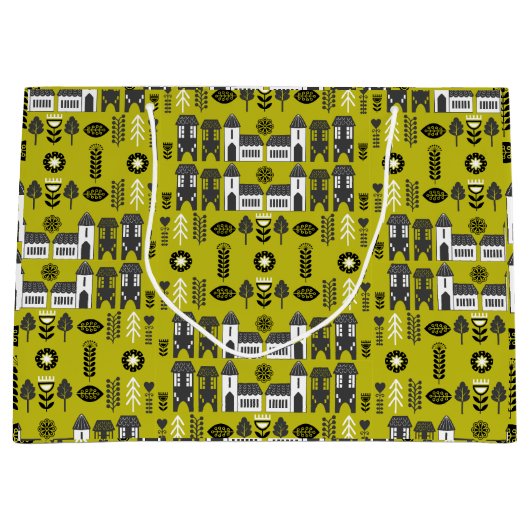 Warm Mosterd Scandi Huisdecoratie Groot Cadeauzakje (Voorkant)