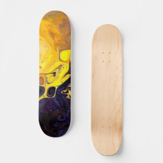 Warm Mountain blue orange yellow spirals Persoonlijk Skateboard