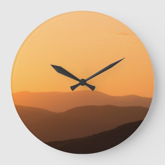 Warm Mountain Sunset Grote Klok (Voorkant)