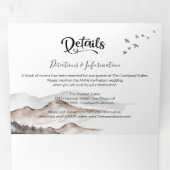 Warm Mountain Wedding Drieluik Uitnodiging (Binnenzijde eerst)