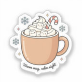 Warm Mug Calm Night Sticker | Cozy Winter Sticker  (Voorkant)