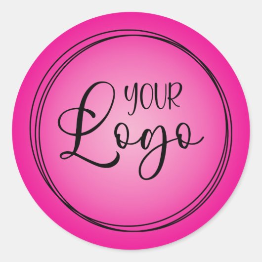 Warm naar lichtroze radiaal verloop logo ronde sticker (Voorkant)