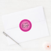 Warm naar lichtroze radiaal verloop logo ronde sticker (Envelop)