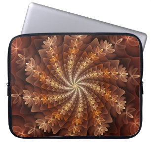 Warm-najaarkleuren, moderne Abstracte fractale kun Laptop Sleeve