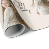 Warm Neutraal & Aangepaste Verjaardag tekst en fot Cadeaupapier (Rol Hoek)