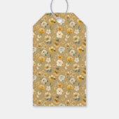 Warm Neutraal Bloemendraagtje Baby Shower Bedanktk Cadeaulabel (Achterkant)