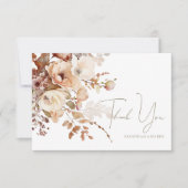 Warm neutraal Waterverf bloemig bedankje Kaart (Voorkant)